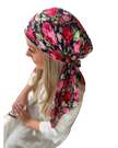Scarf Bar Red Rose Bouquet Square Scarf with Velvet Grip Myselflingerie.com