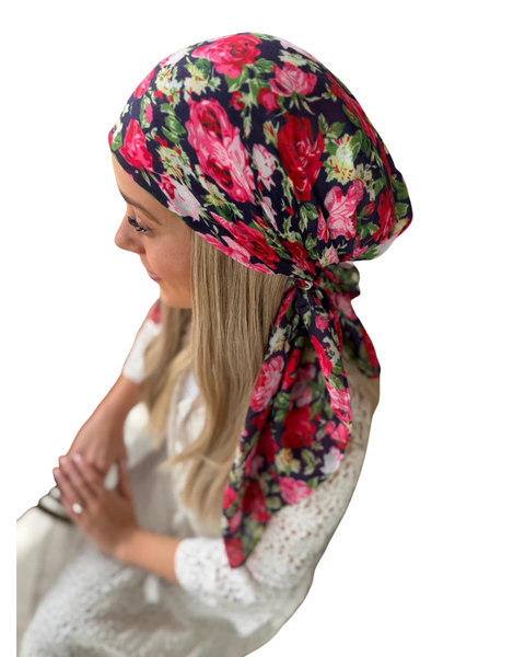 Scarf Bar Red Rose Bouquet Square Scarf with Velvet Grip Myselflingerie.com