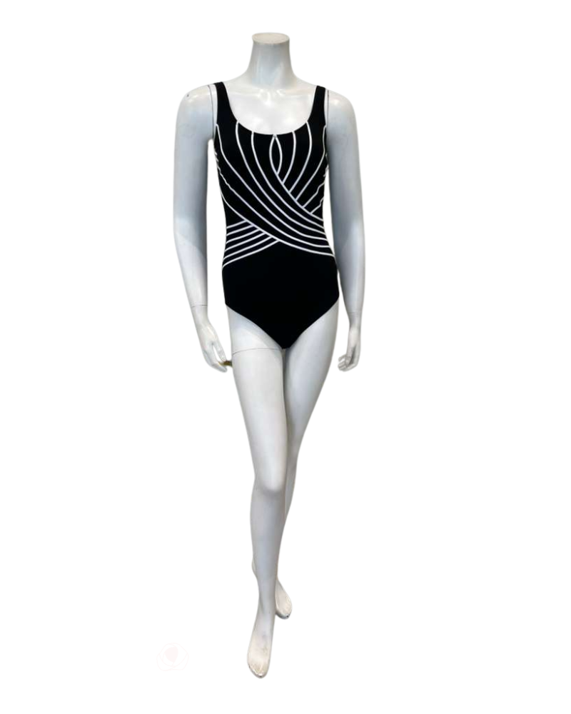 Gottex Black and White Embrace Square Neck Swimsuit