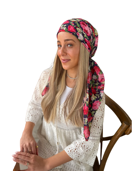 Scarf Bar Red Rose Bouquet Square Scarf with Velvet Grip Myselflingerie.com