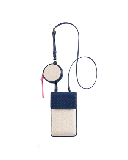 ShiraLeah Navy Frankie Phone Holder Crossbody & Zip Pouch Myselflingerie.com