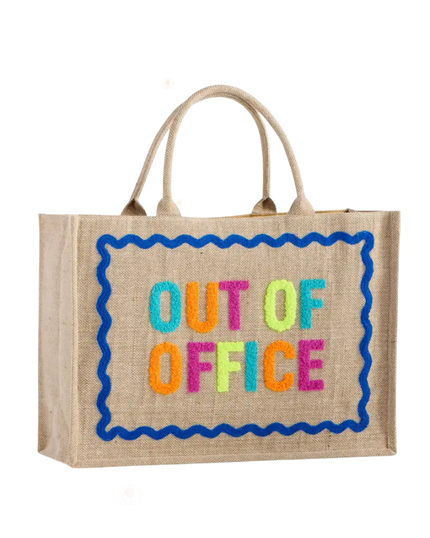ShiraLeah 01-BK-021NA Out of Office Natural Beach Tote Bag