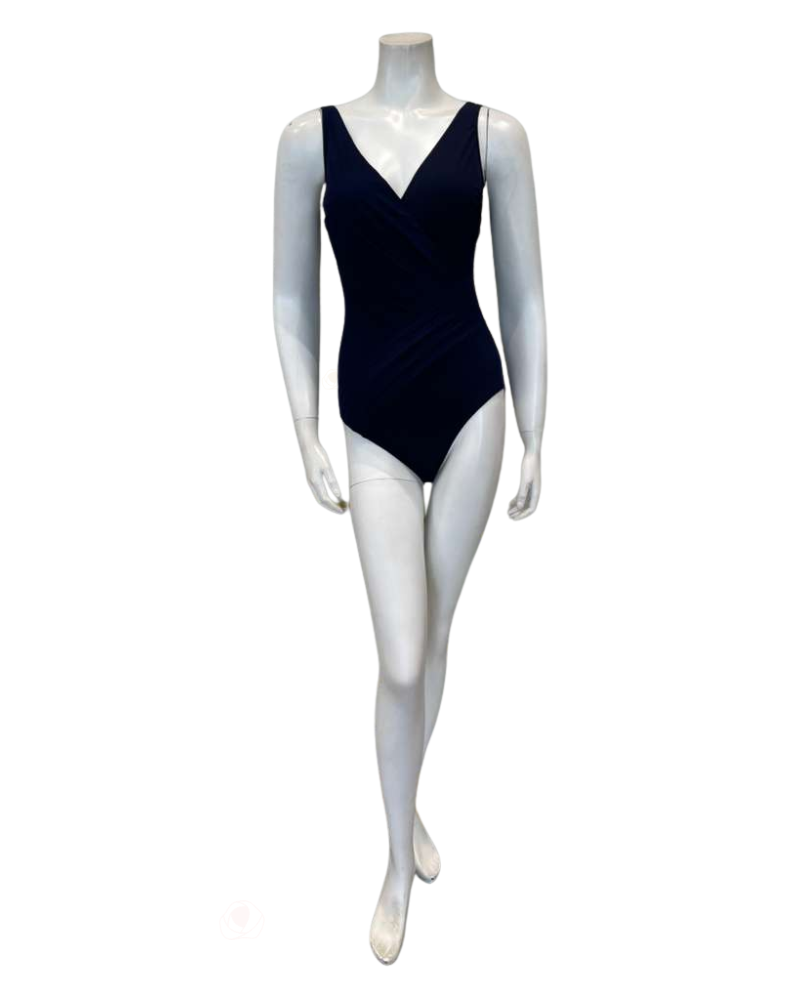 Gottex Navy Lattice Square Neck Swimsuit Myselflingerie.com