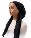 Ahead Black Flutterfield Tull Versatile Short Tails Adjustable Open Back Pre-Tied Bandanna