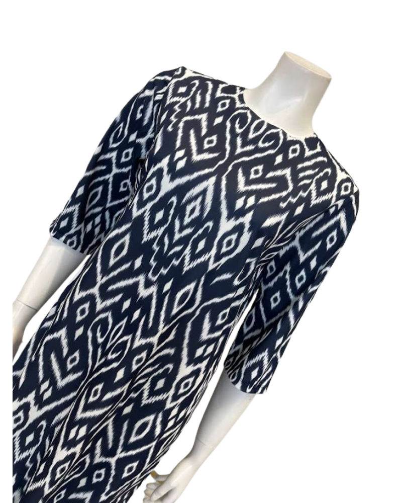 Jackie O' Navy Printed Swim Cover Up Dress Myselflingerie.com