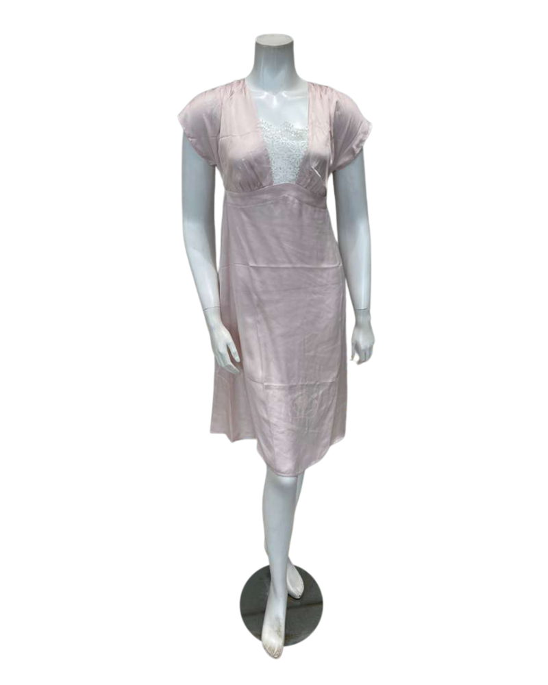 Oh! Zuza Blush Lace Tie Back Satin Chemise