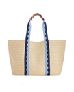 ShiraLeah Marbella Natural/Blue Beach Tote Bag Myselflingerie.com