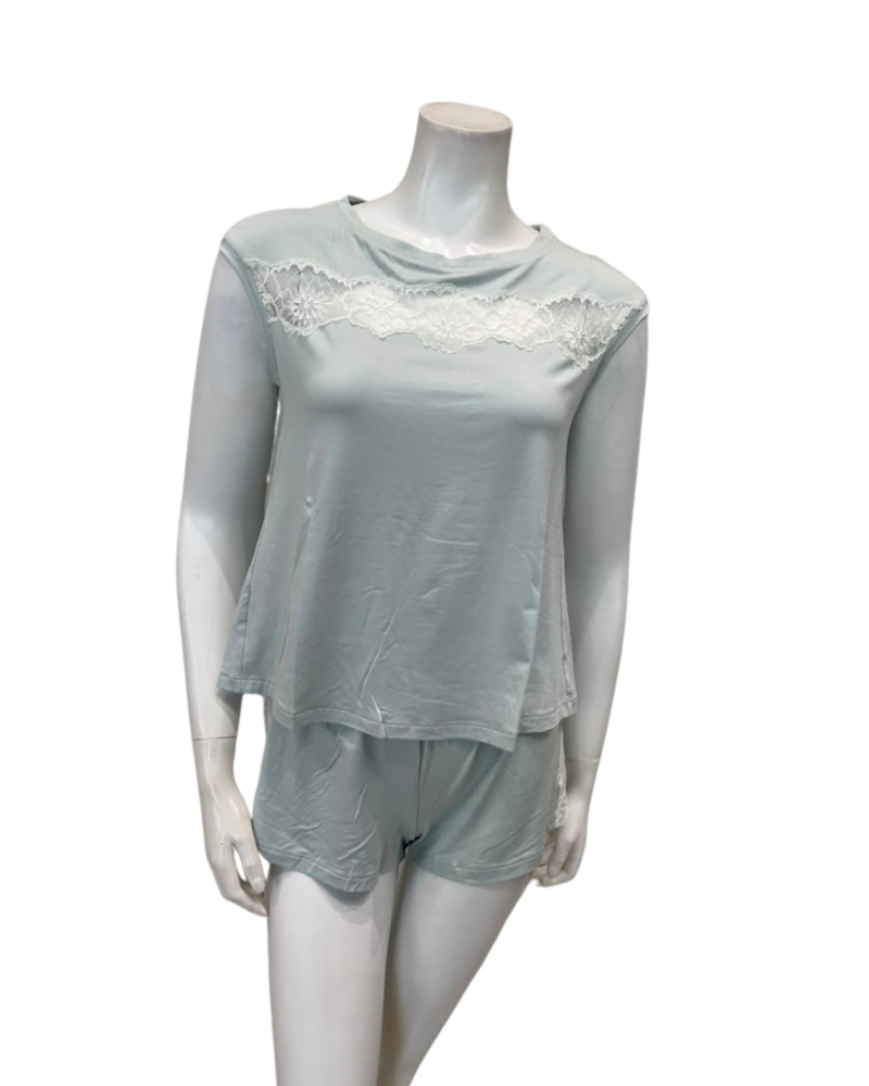 Vanilla Night and Day Mint Open Back Modal Pajamas Shorts Set
