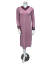 Oh! Zuza Lilac Swirl Design Modest V Neck Modal Nightshirt