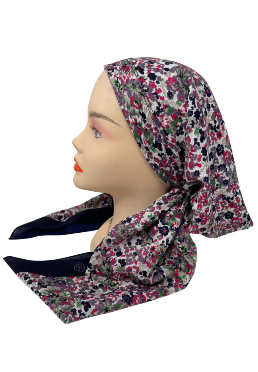 It's Younique PP-FL-HP Hot Pink Mini Flowers Pre-Tied Bandanna with Velvet Grip Myselflingerie.com