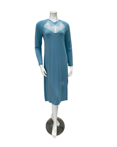 Oh! Zuza Aqua Lace Modal Nightshirt
