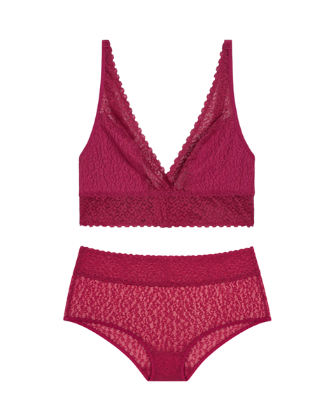 Wacoal Red Plum High Bar Wire Free Bralette & Brief Set