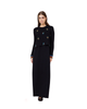 ORD Black Embroidered Flowers Modal Nursing Nightgown Myselflingerie.com