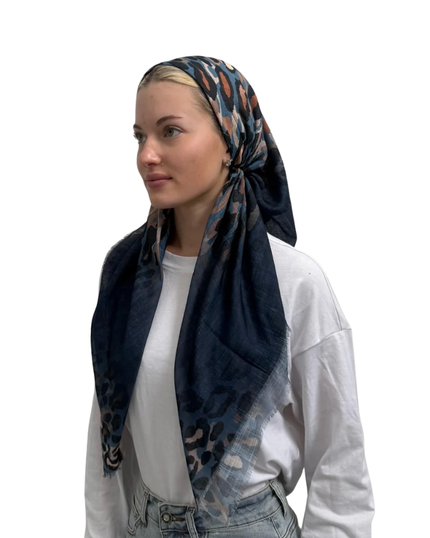 TYED Multi Leopard Adjustable Pre-Tied Bandanna with Velvet Grip