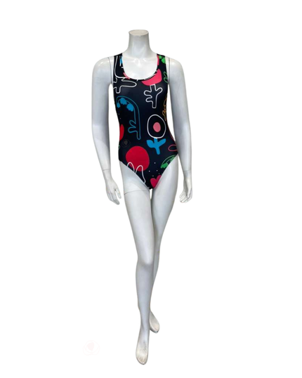 Child Play Black Jumbo Sketch Teen's Bathing Suit Myselflingerie.com