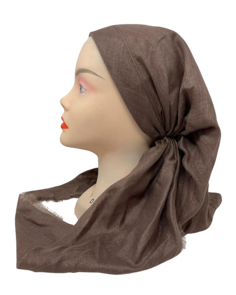 It's Younique OB-SHIM-TPE Solid Shimmer Taupe Pre-Tied Open Back Bandanna with Velvet Grip