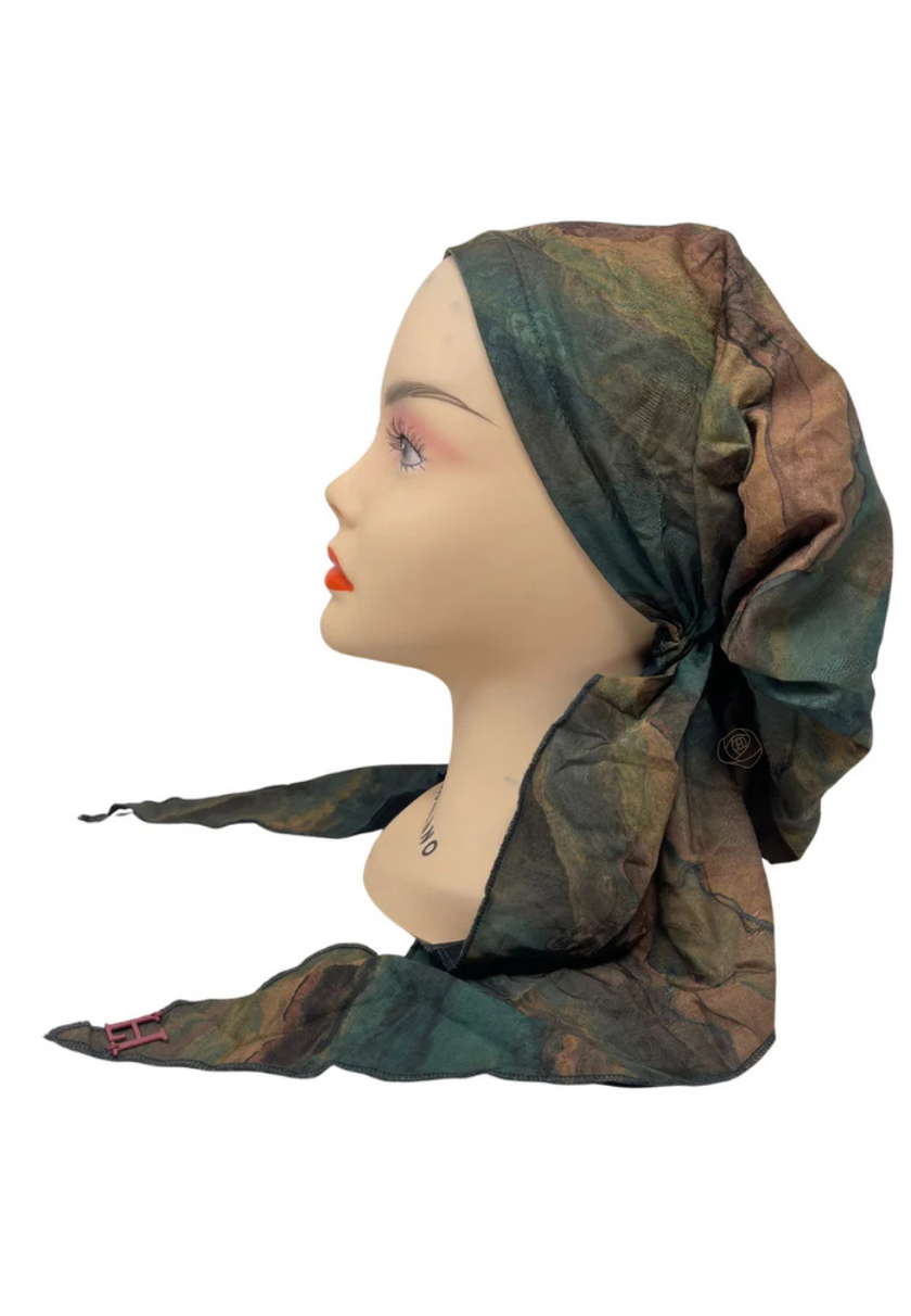 Lizi Headwear DST-C-BX-2504 Desert Swirl Silk Prints Adjustable Pre-Tied Bandanna with Velvet Grip Myselflingerie.com