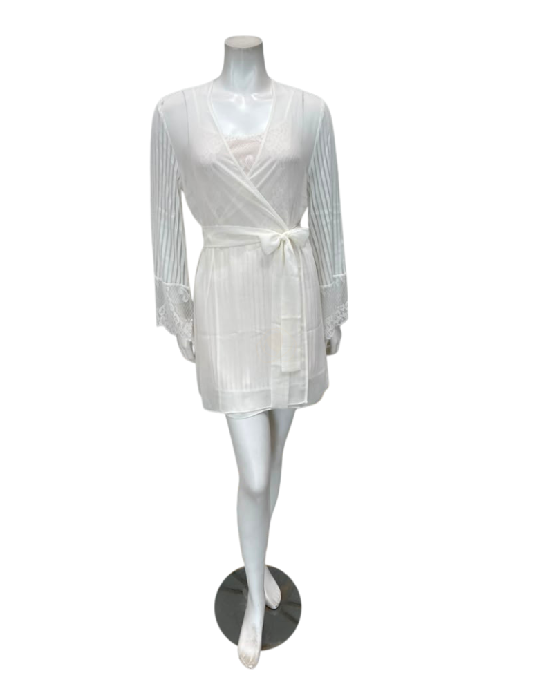 1130 + 1131 Ivory Scandal Chemise & Wrap Set
