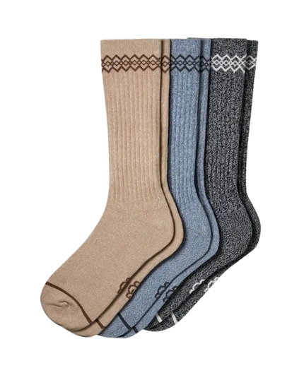 1181415 Sand/Tahoe Blue/Black Tasman  Mens Socks 3 Pack Set