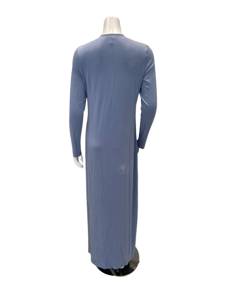 Angelice Pale Blue Garden Print Modal Coverall Nursing Nightgown