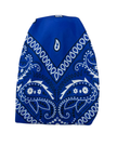 It's Younique Royal Blue Paisley Bandanna Print Pre-Tied Open Back Bandanna with Velvet Grip