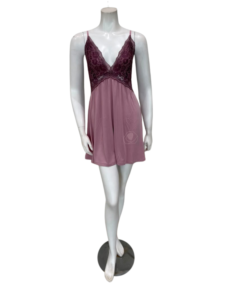 Oh! Zuza Lilac Lace Modal Chemise