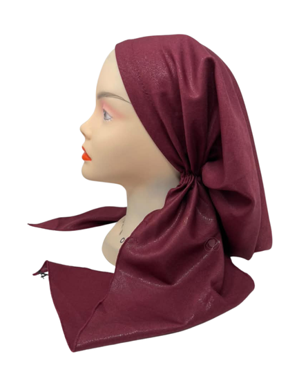 Ahead Burgundy Tender Tone Versatile Style Long Tails Open Back Pre-Tied Bandanna