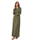 Ellwi Khaki Lasercut Teardrop Detail Cotton Nursing Nightgown