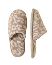 Softies Wild Almond Leopard Print Plush Slippers