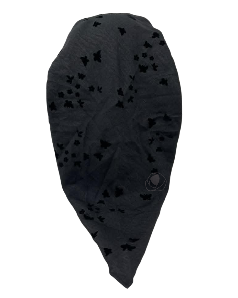 Ahead Black Flutterfield Tull Versatile Short Tails Adjustable Open Back Pre-Tied Bandanna