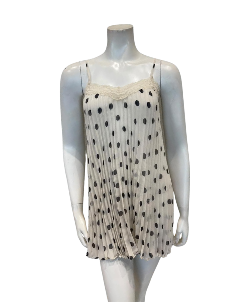 Rya Collection Polka Dot Or Chiffon Accordion Pleated Chemise