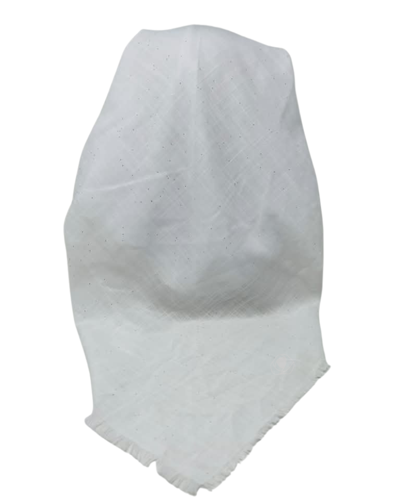 Cherie White/Gold Lined Adjustable Pre-Tied Open Back Bandanna