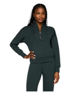 Spanx Night Forest Heather AirEssentials Shawl Collar Half Zip
