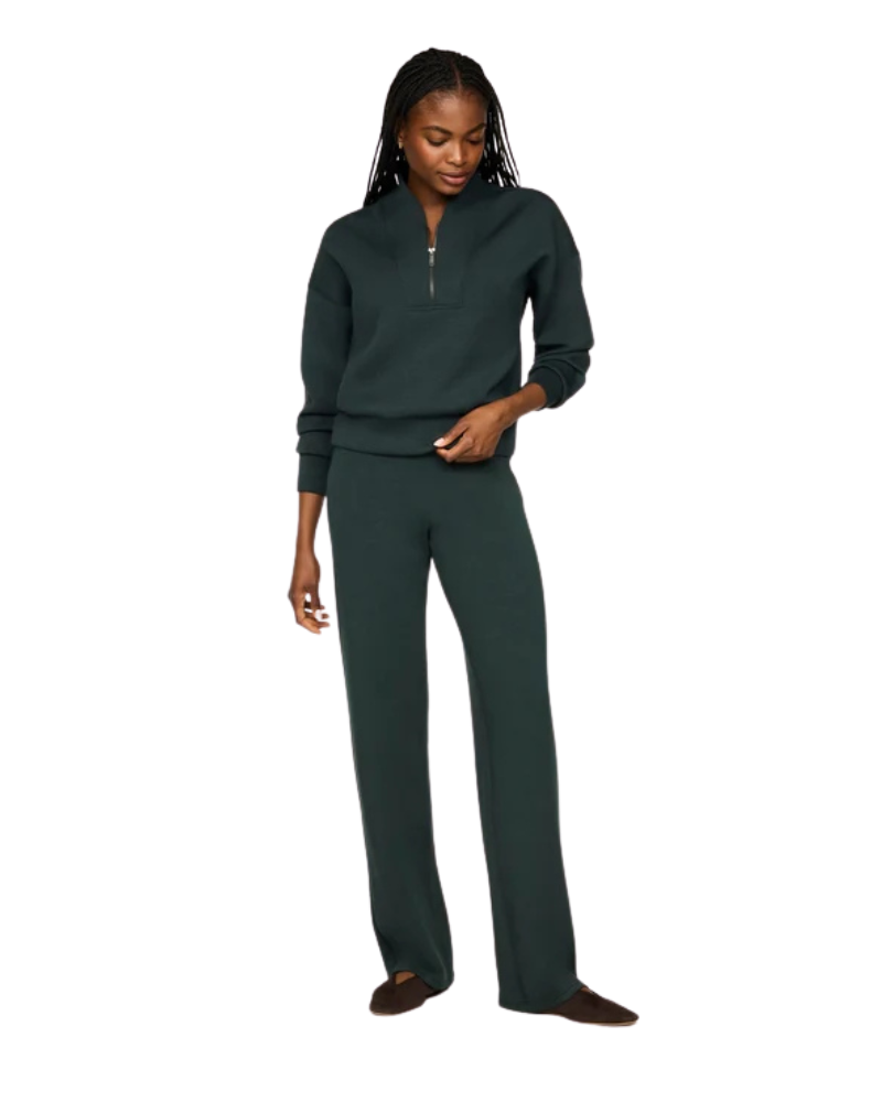 Spanx Night Forest Heather AirEssentials Shawl Collar Half Zip