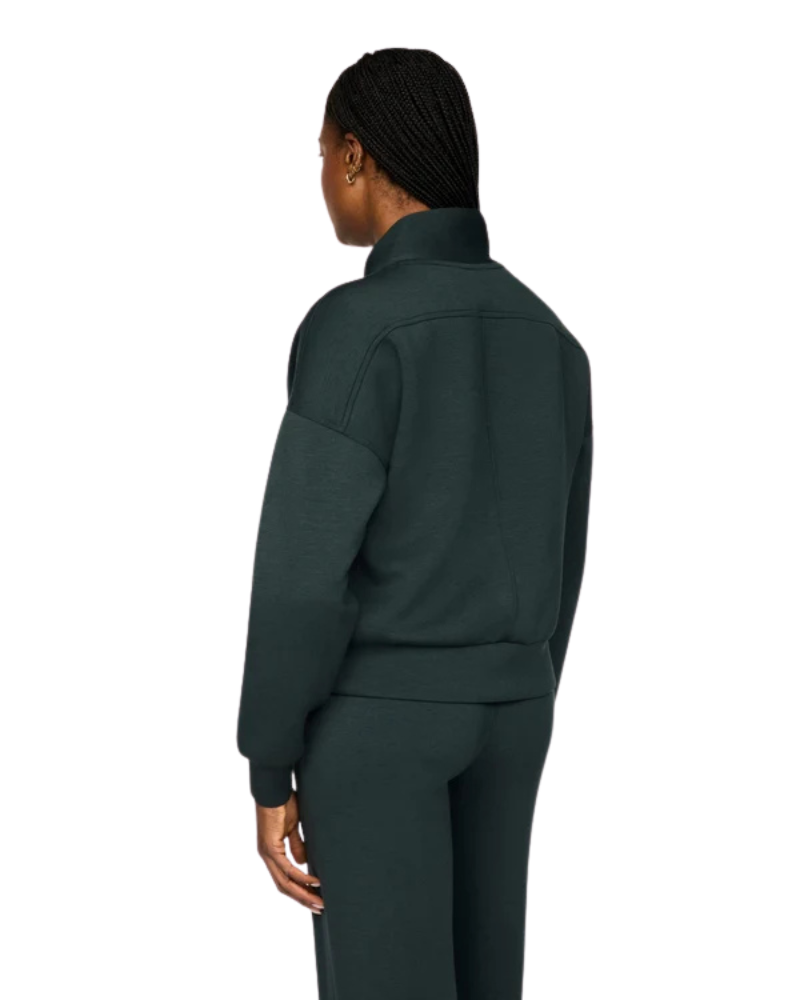 Spanx Night Forest Heather AirEssentials Shawl Collar Half Zip