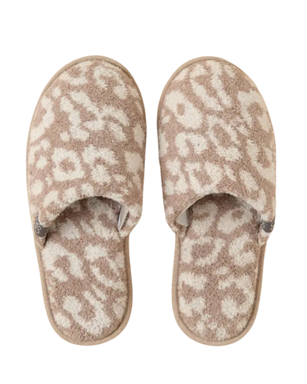 Softies Wild Almond Leopard Print Plush Slippers