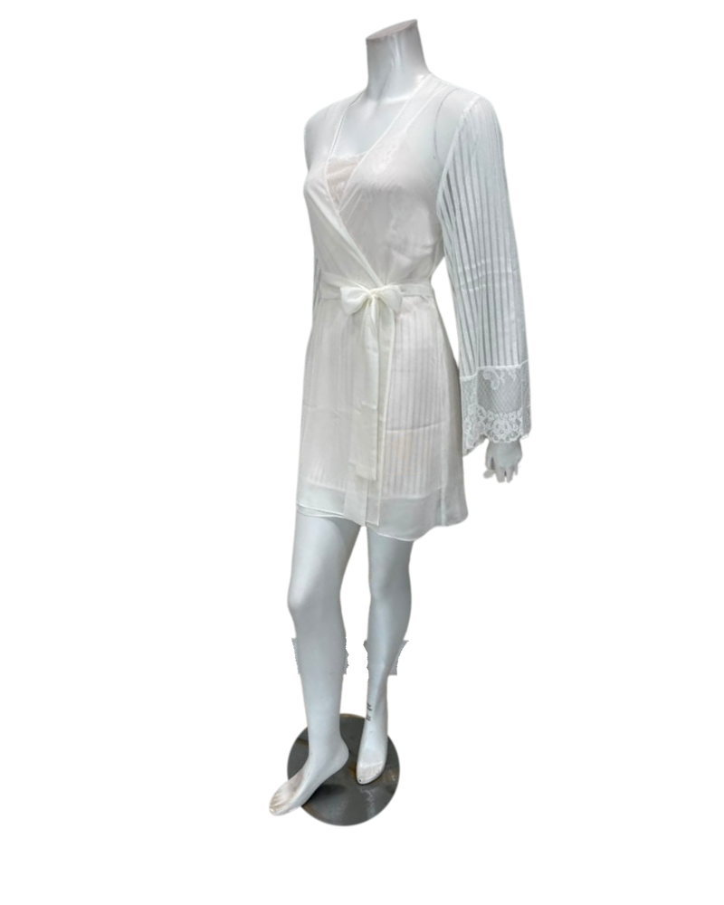 1130 + 1131 Ivory Scandal Chemise & Wrap Set