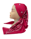 It's Younique Hot Pink Paisley Bandanna Print Pre-Tied Open Back Bandanna with Velvet Grip