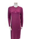 Angelice Plum Royal Embroidery Modal Coverall Nursing Nightgown