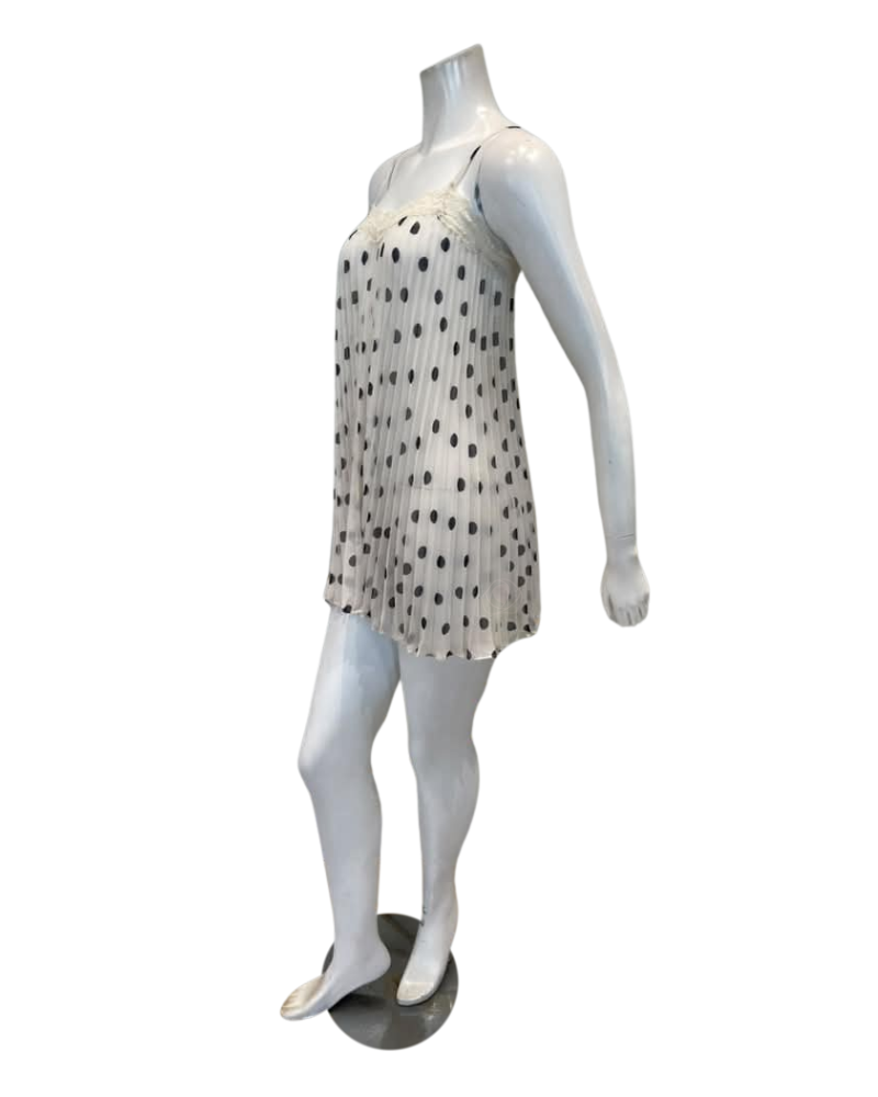 Rya Collection Polka Dot Or Chiffon Accordion Pleated Chemise