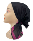 Cherie HB-173BKBRY Black/Berry Border Short Tails Pre-Tied Bandanna