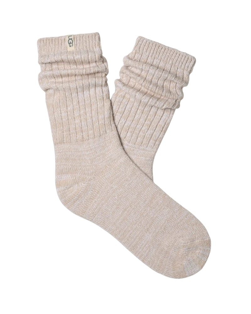 UGG 1119874 Burnt Cedar/ Moonlight/ Coffee Grounds Rib Knit Slouchy Crew Socks 3 Pk Set