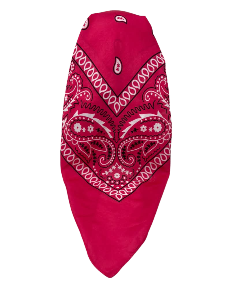 It's Younique Hot Pink Paisley Bandanna Print Pre-Tied Open Back Bandanna with Velvet Grip