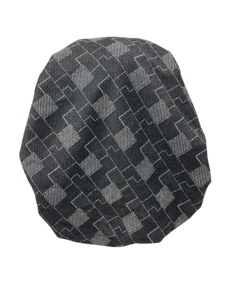 Lizi Headwear T-BX-26321 Black Mosaic Adjustable Pre-Tied Bandanna with Velvet Grip