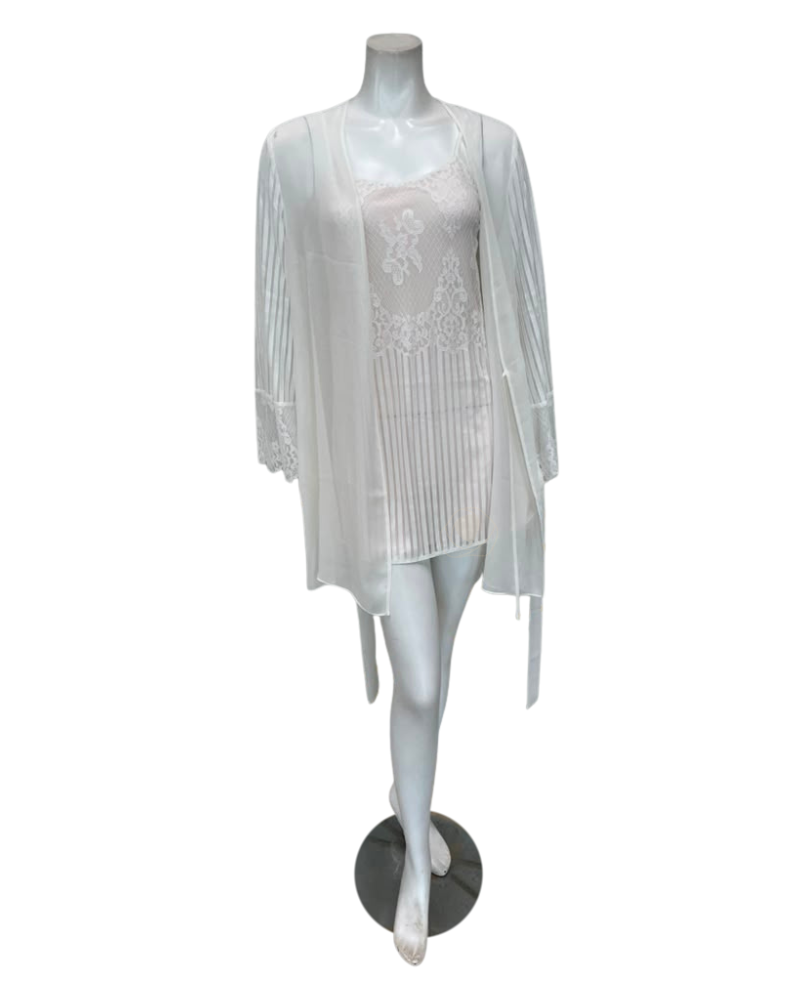 1130 + 1131 Ivory Scandal Chemise & Wrap Set