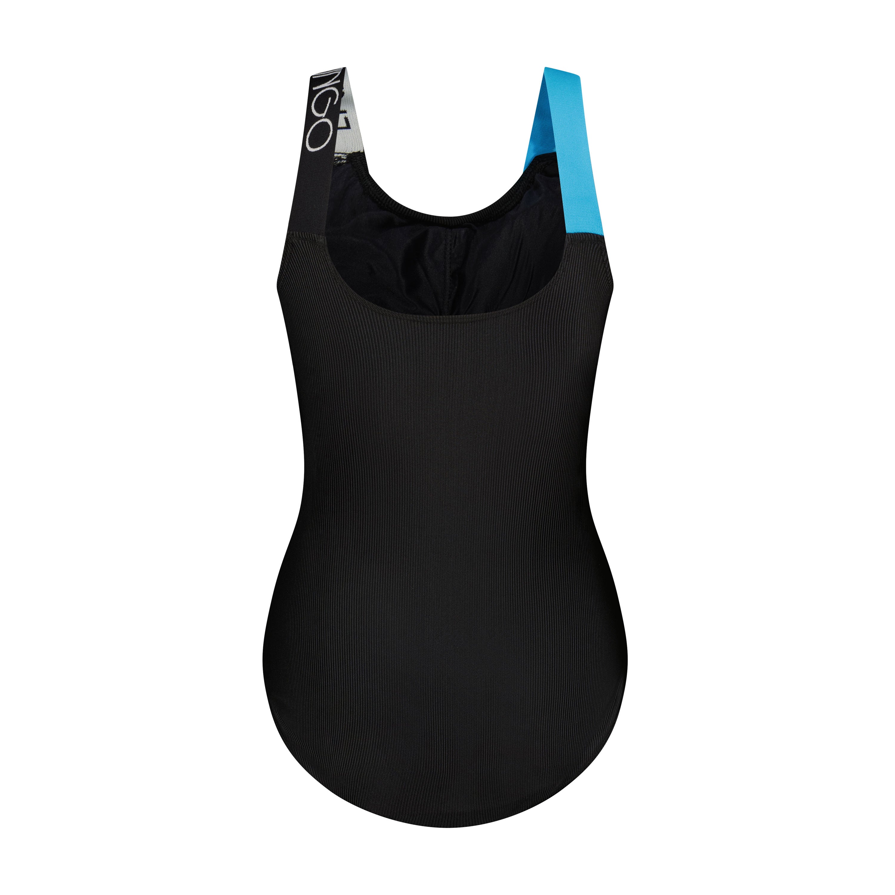 25FL071 Aqua Strap Ribbed Logo Swimsuit