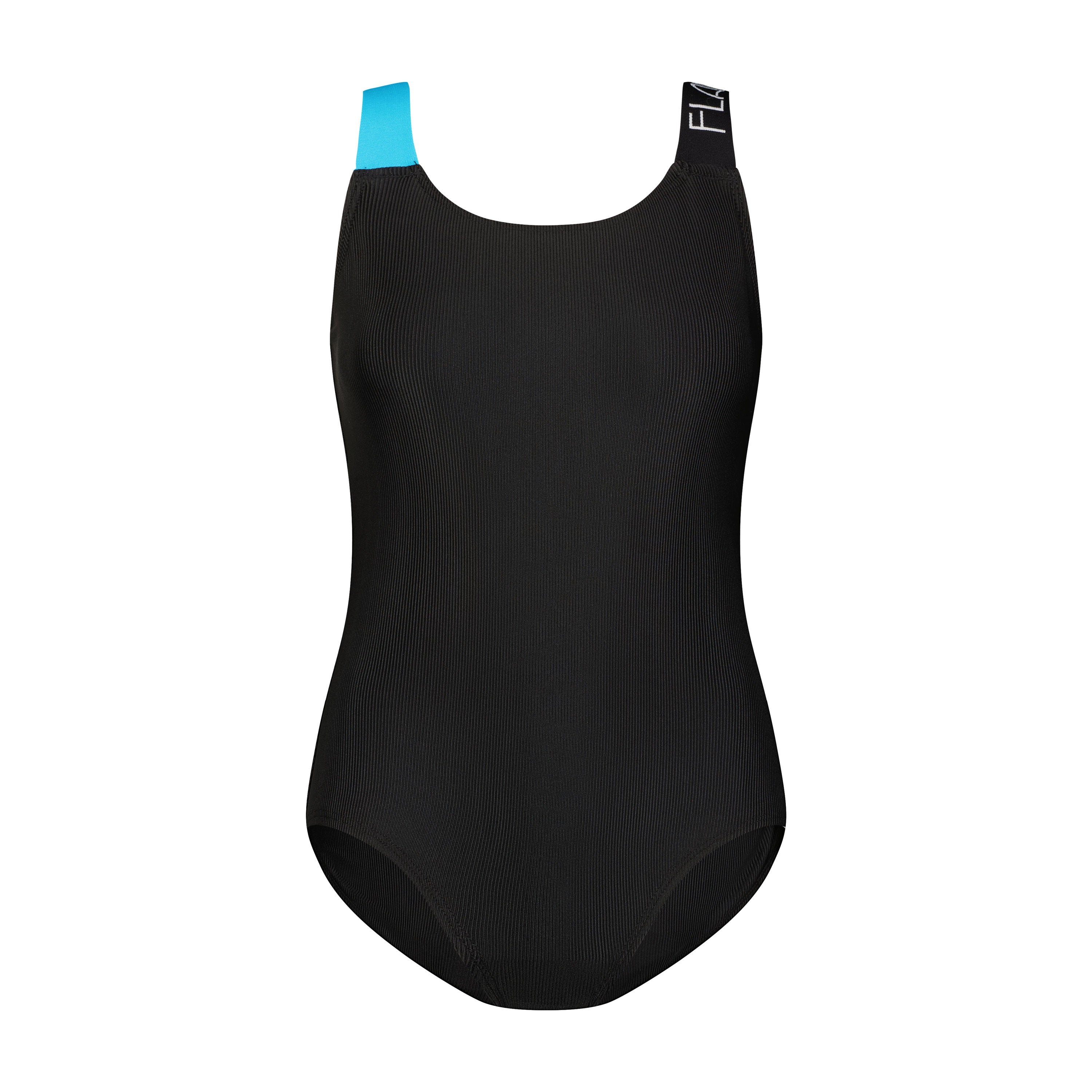 25FL071 Aqua Strap Ribbed Logo Swimsuit