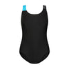 25FL071 Aqua Strap Ribbed Logo Swimsuit