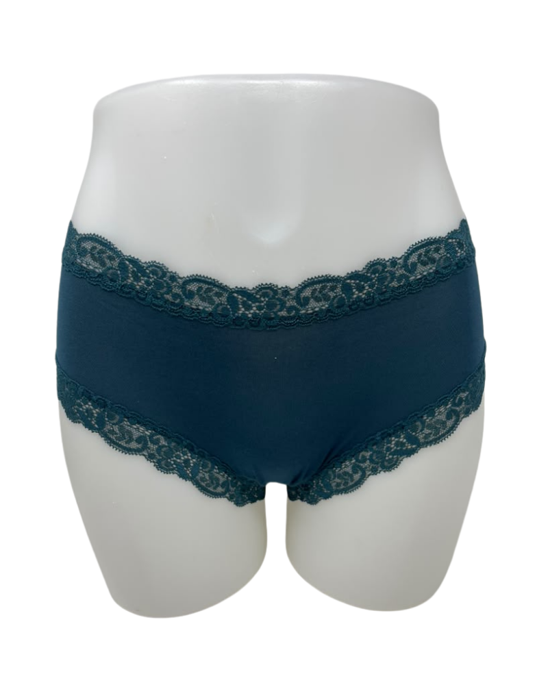 Fleur't Deep Spruce Iconic Modal Lace Hi Waisted Brief