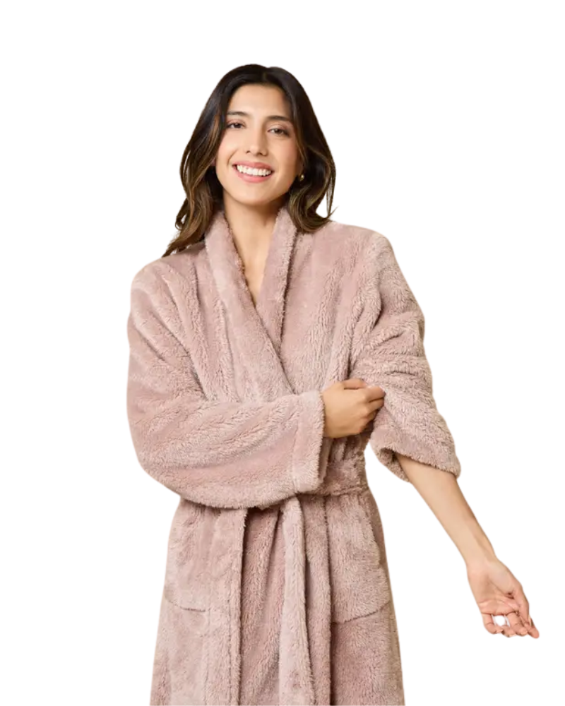 Softies Coco Soft Plush Cozy Wrap Robe with Belt
